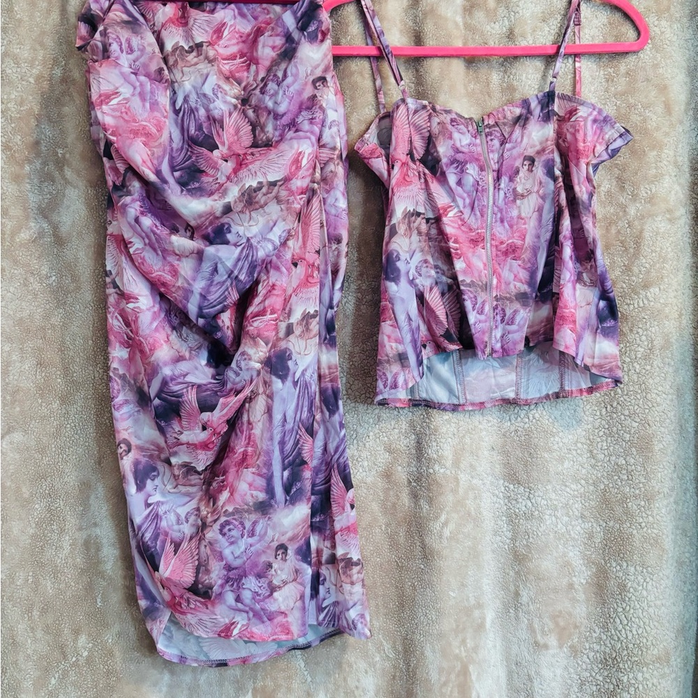 PLT - Pink and Purple Floral Two-Piece Set, sz14 (US), NWT